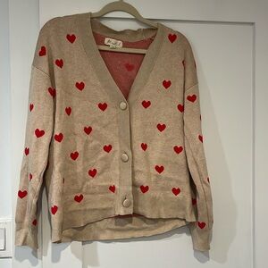 Heart patterned button down cardigan